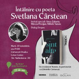 Întîlnire cu poeta Svetlana Cârstean la Cărturești Oradea