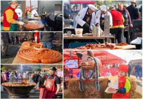 Sute de oameni la „D’ale Porcului” în Băile Felix: Mirosuri îmbietoare și un atelier unde copiii își fac propriul cârnaț FOTO/VIDEO