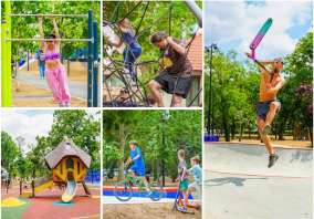 Parcul I.C. Brătianu din Oradea, plin de viață după modernizare: alei noi, terenuri de sport și trasee de aventură pentru copii (FOTO)