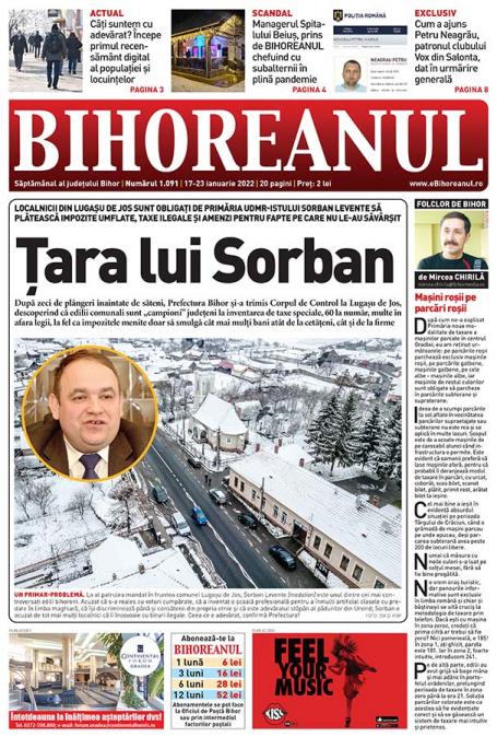Nu rataţi noul BIHOREANUL tipărit: Un celebru primar din Bihor e acuzat că pune impozite peste limitele legale şi taxe pe servicii fictive