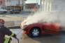 O mașină a luat foc în mers în Oradea