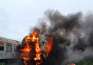 Incendiu lângă Gara din Oradea: Au ars două vagoane de tren (FOTO)
